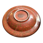Vintage Studio Pottery Oil Spot Tenmoku Glaze Dinner Plate - Orange Kaki 9.75”