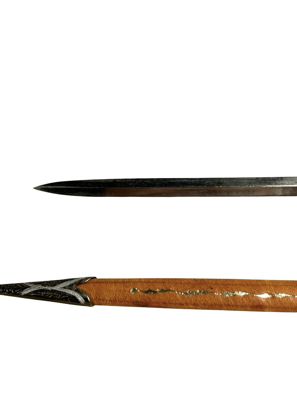 Vintage Toledo Spain Gold Silver Enamel Rapier Dagger Knife Letter Opener