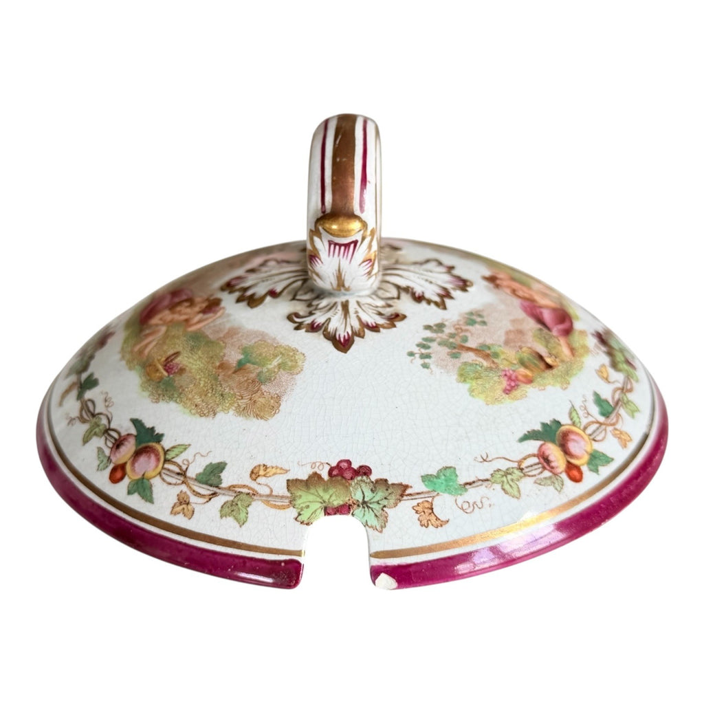 Antique Victorian Cherub Scenic Covered Tureen