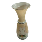 Antique Victorian Cream Opaline Floral Handblown Painted Glass Vase