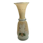 Antique Victorian Cream Opaline Floral Handblown Painted Glass Vase