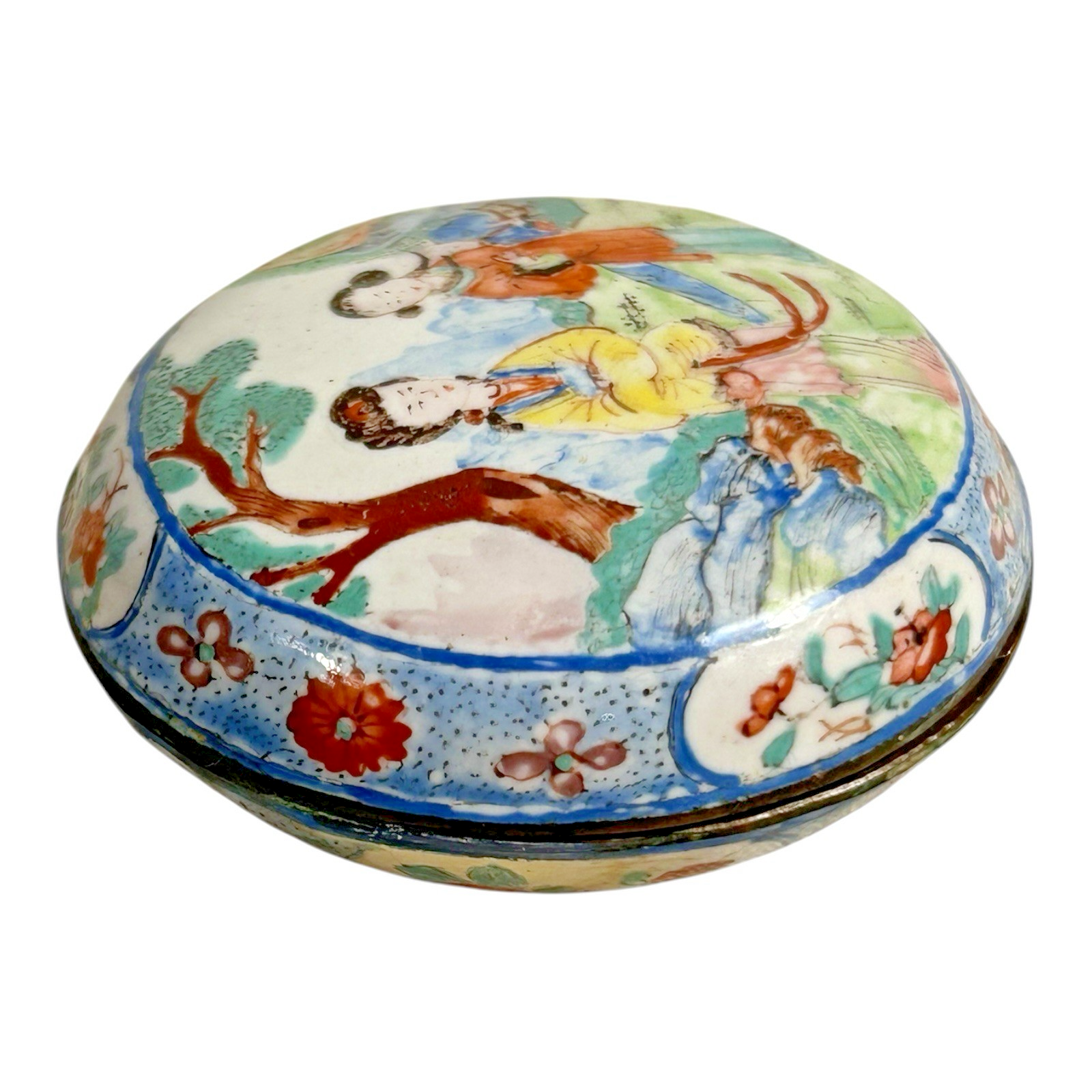 Antique Chinese Hand Painted Enamel Box – Qianlong Style, 4-Character Mark