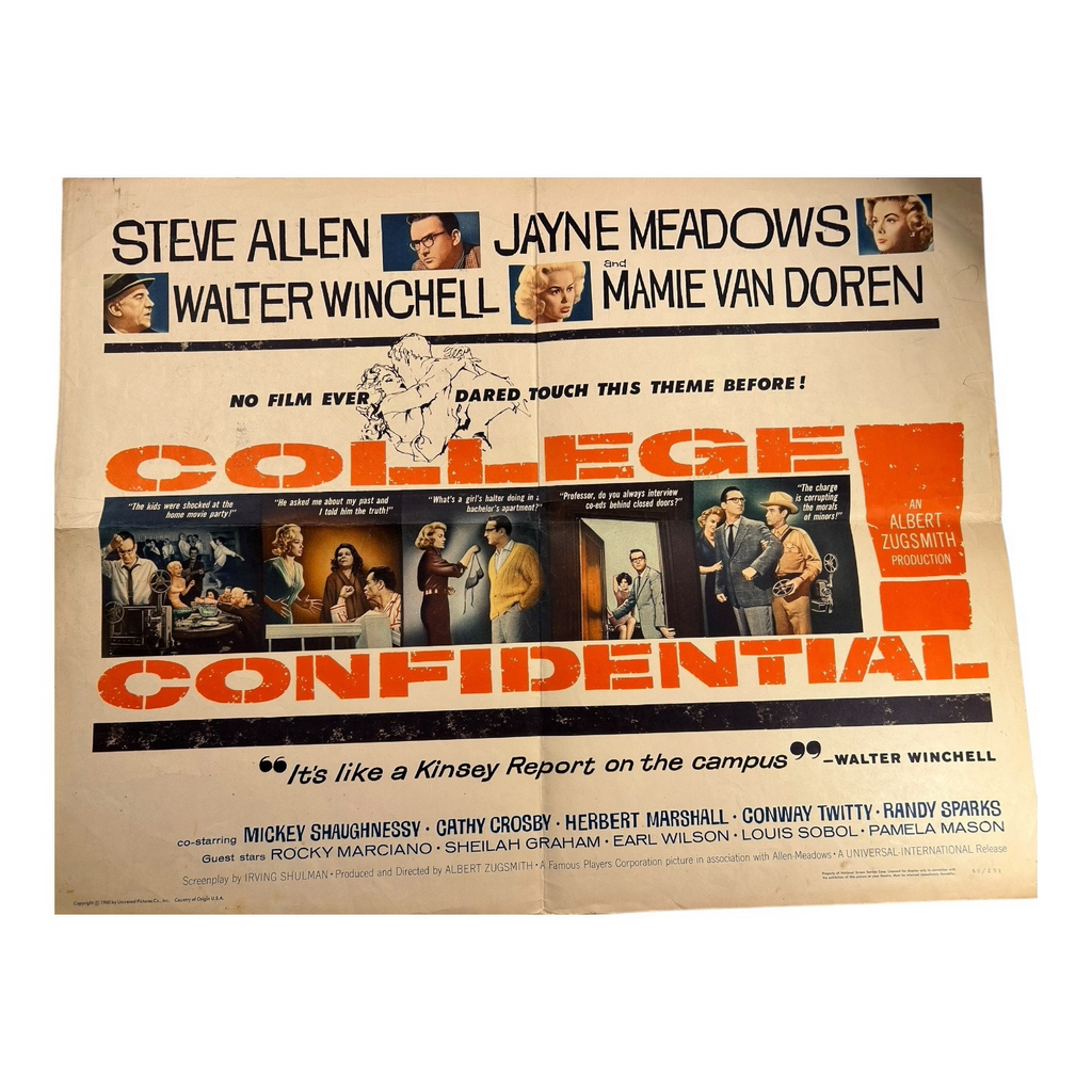 Vintage College Confidential Original Movie Poster (1960)