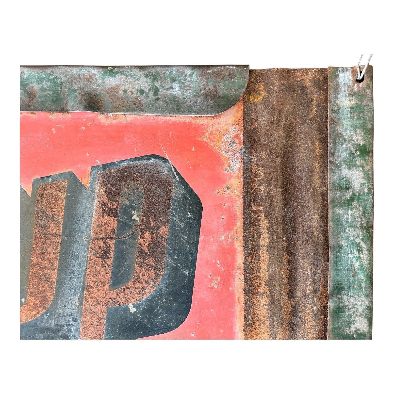 Vintage 7UP Soda Pop Advertising Tin Trade Sign - Hanging Wall Decor