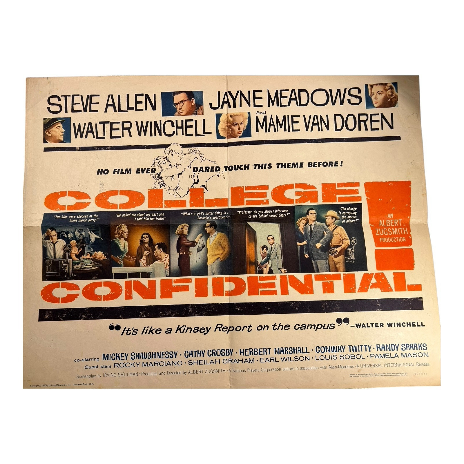 Vintage College Confidential Original Movie Poster (1960)
