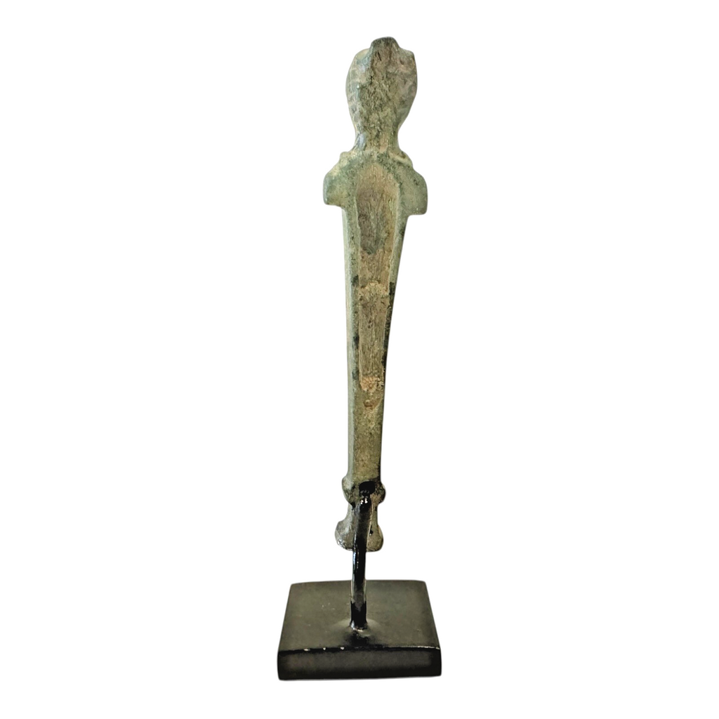 Ancient Roman Bronze Herm Figure - Classical Male Sculpture on Stand