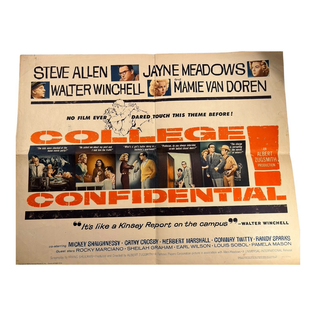 Vintage College Confidential Original Movie Poster (1960)