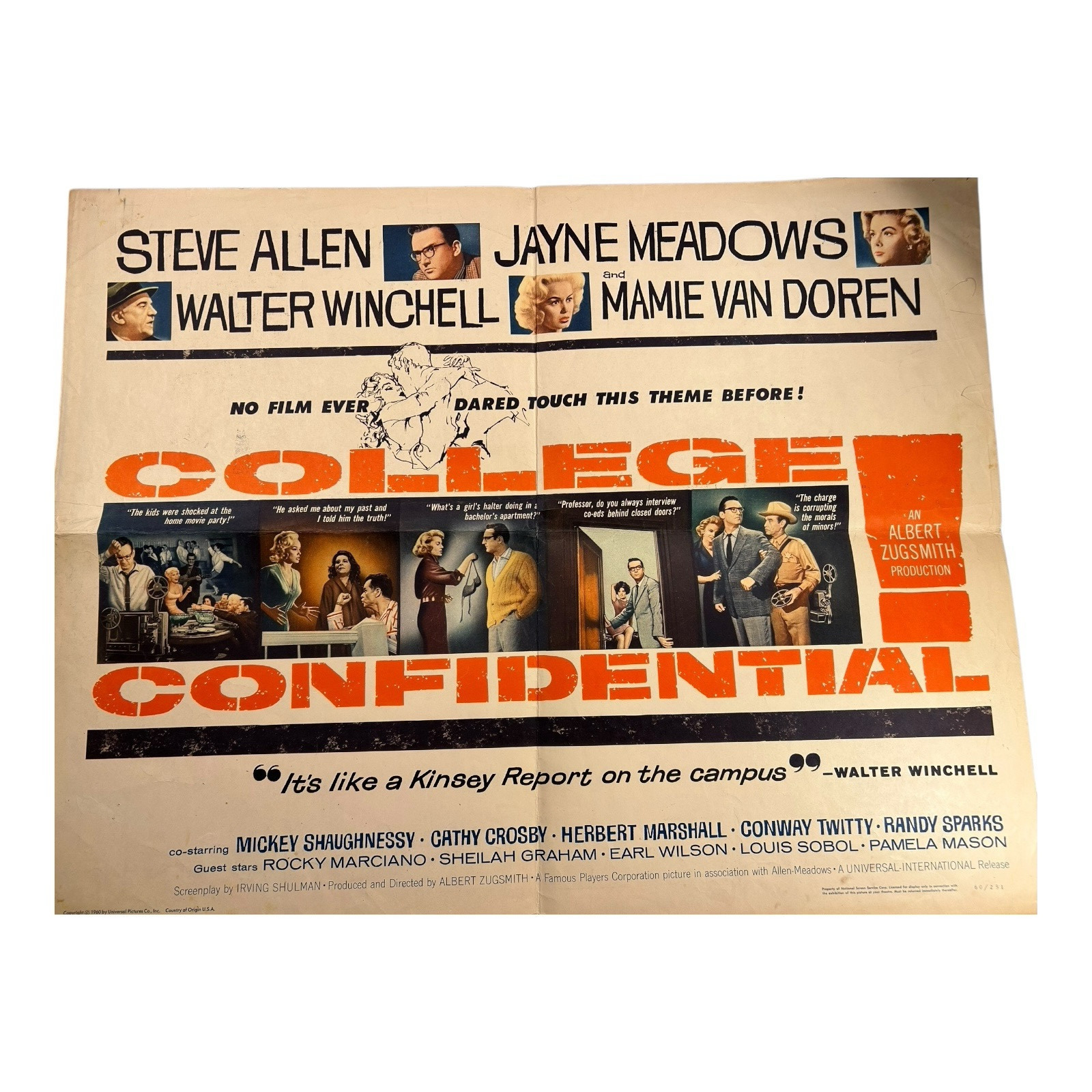Vintage College Confidential Original Movie Poster (1960)