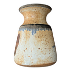 Vintage Studio Pottery Blue Brown Glazed Stoneware Vase - Signed Michael Cohen