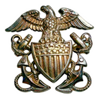 WWII US Navy Officer Eagle Pin - Sterling Silver AMICO Military Insignia