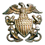 WWII US Navy Officer Eagle Pin - Sterling Silver AMICO Military Insignia