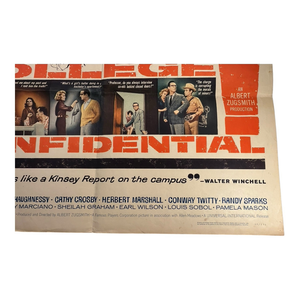 Vintage College Confidential Original Movie Poster (1960)
