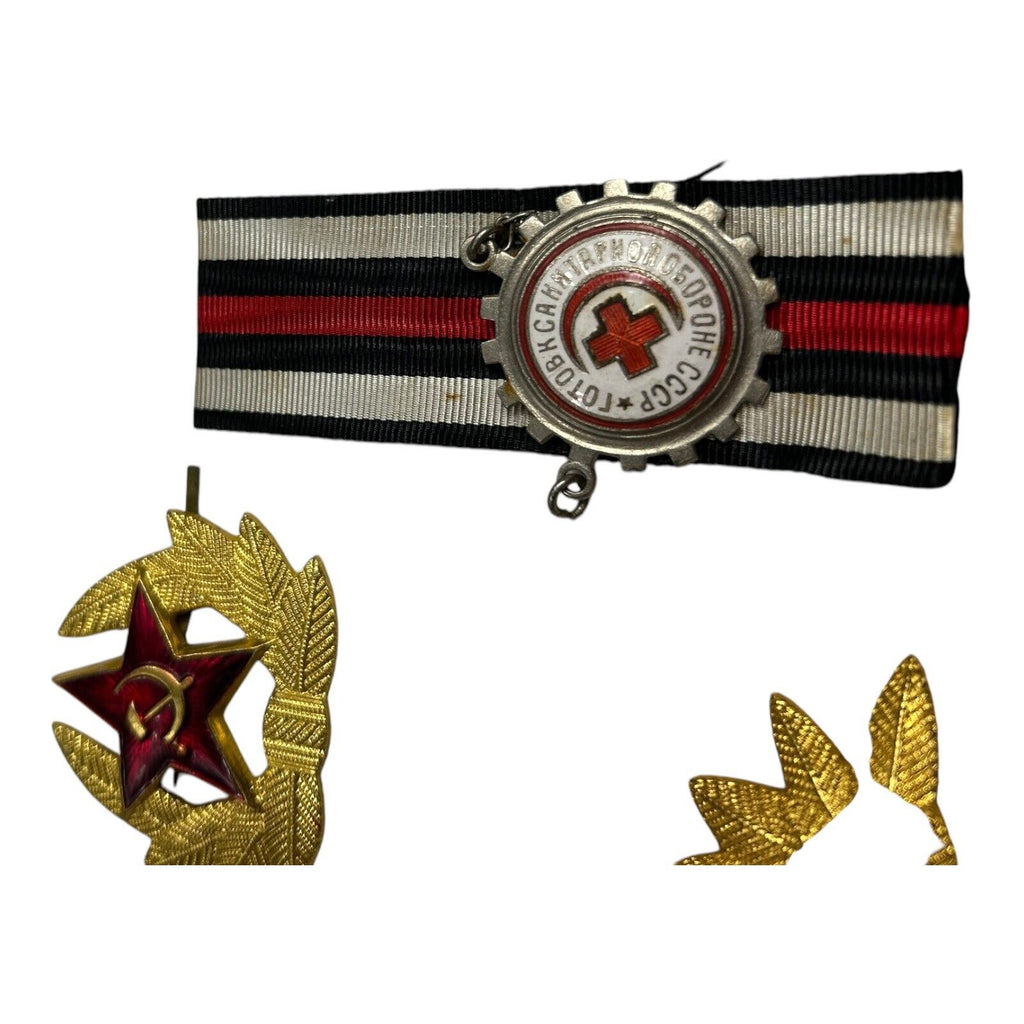 Vintage Collection 7 Pieces of Soviet Russian Military Pins and Badges