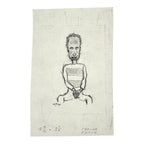 MCM Original Pencil Drawings Outsider Folk Art Portrait Series - William Anthony