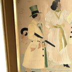 Antique African American Needlework Textile Cloth Picture
