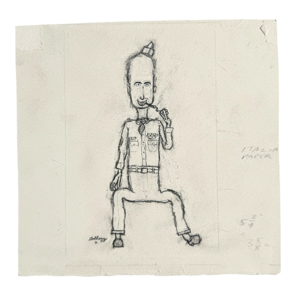 MCM Original Pencil Drawings Outsider Folk Art Portrait Series - William Anthony