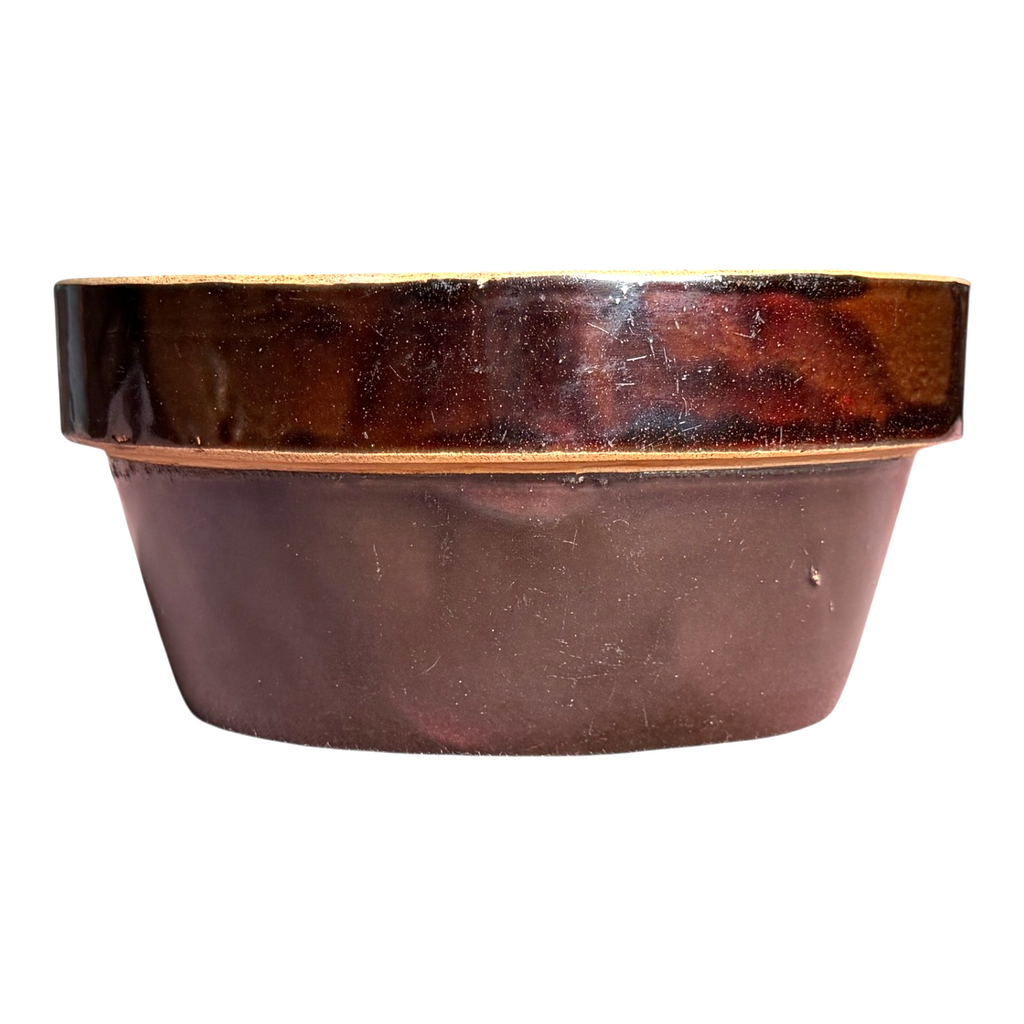 Antique Yellowware Mixing Bowl Brown Slip Glaze Stoneware - Martha Stewart Prop