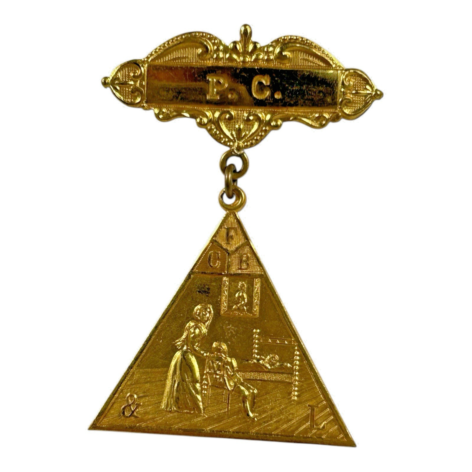 Antique Rare Fraternal Knights of Pythias Women’s Auxiliary Medal, Helping Hands
