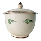 Antique Staffordshire Hand-Painted Floral Sunflower Lidded Sugar Bowl