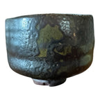 Vintage Studio Art Pottery Metallic Glaze Matcha Chawan Tea Bowl - Signed