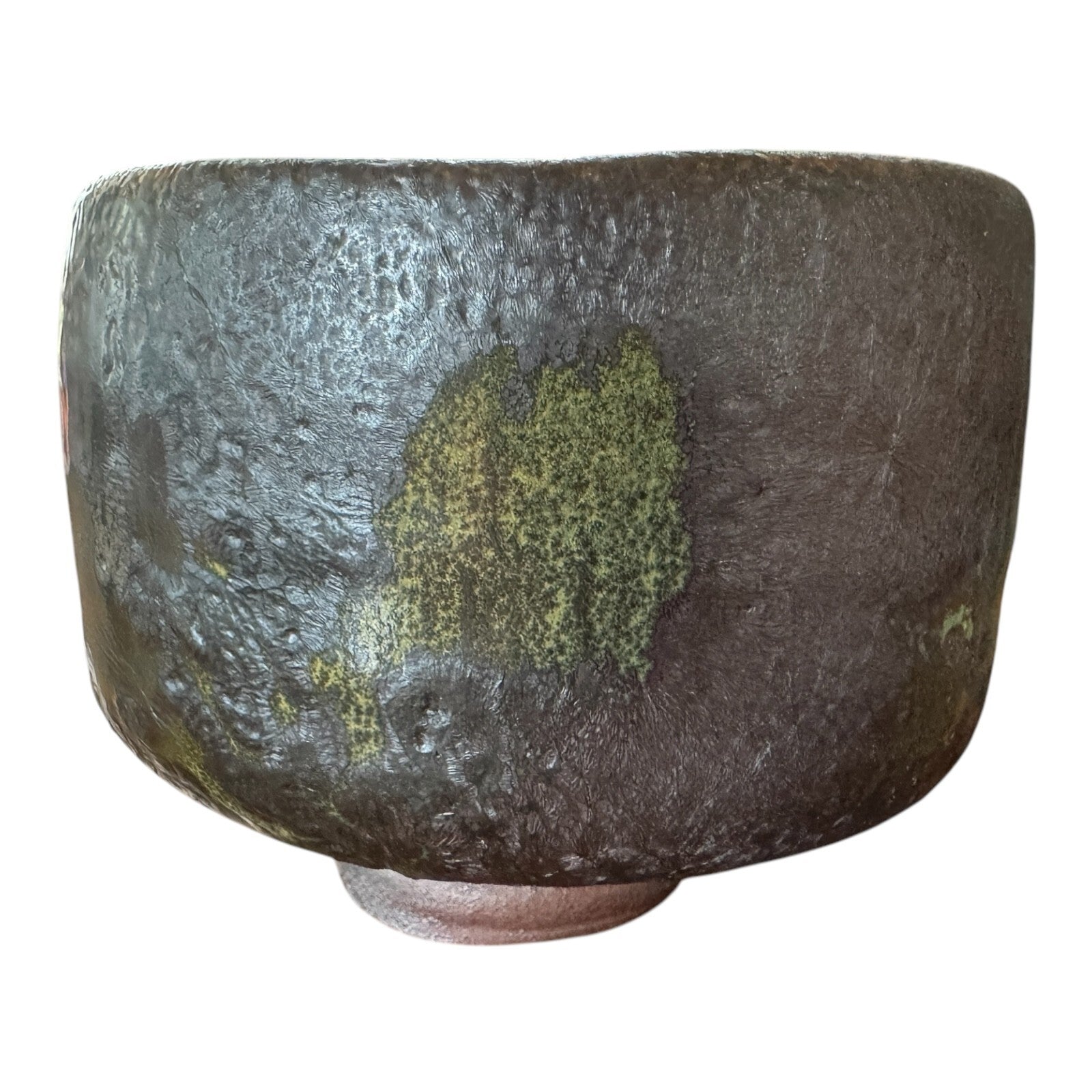 Vintage Studio Art Pottery Metallic Glaze Matcha Chawan Tea Bowl - Signed