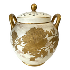 Antique Wedgwood Gold Floral Potpourri Jar with Pierced Lid