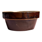 Antique Yellowware Mixing Bowl Brown Slip Glaze Stoneware - Martha Stewart Prop