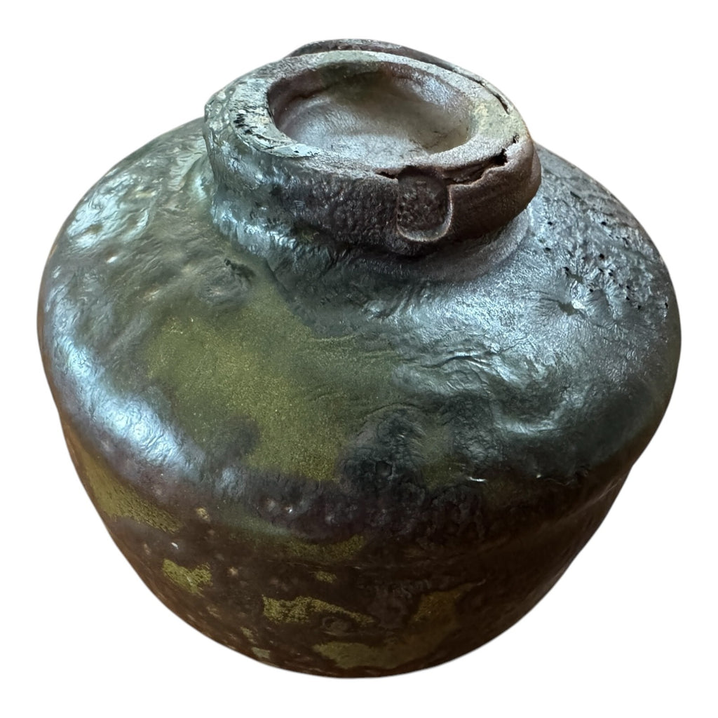 Vintage Studio Art Pottery Metallic Glaze Matcha Chawan Tea Bowl - Signed
