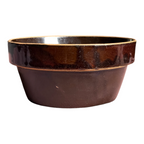 Antique Yellowware Mixing Bowl Brown Slip Glaze Stoneware - Martha Stewart Prop
