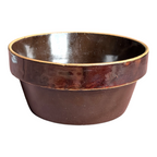 Antique Yellowware Mixing Bowl Brown Slip Glaze Stoneware - Martha Stewart Prop