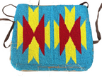 Vintage Native American Handmade Beaded Cuffs, Red Yellow Blue
