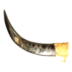 Vintage Carved Buffalo Horns by Soldier in Phillipines after WWII WW2
