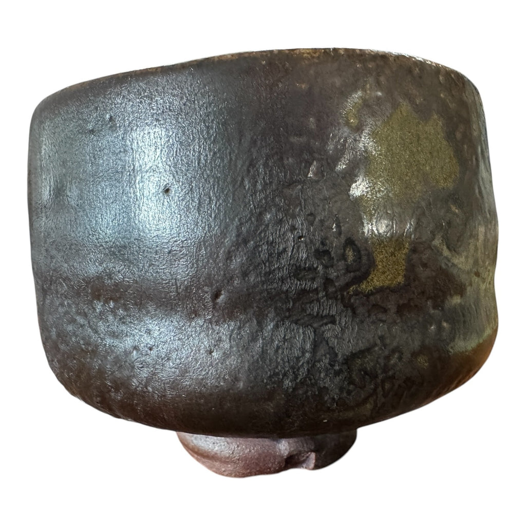 Vintage Studio Art Pottery Metallic Glaze Matcha Chawan Tea Bowl - Signed