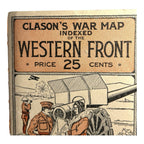 Antique WW1 World War One Clason War Map of Western Front