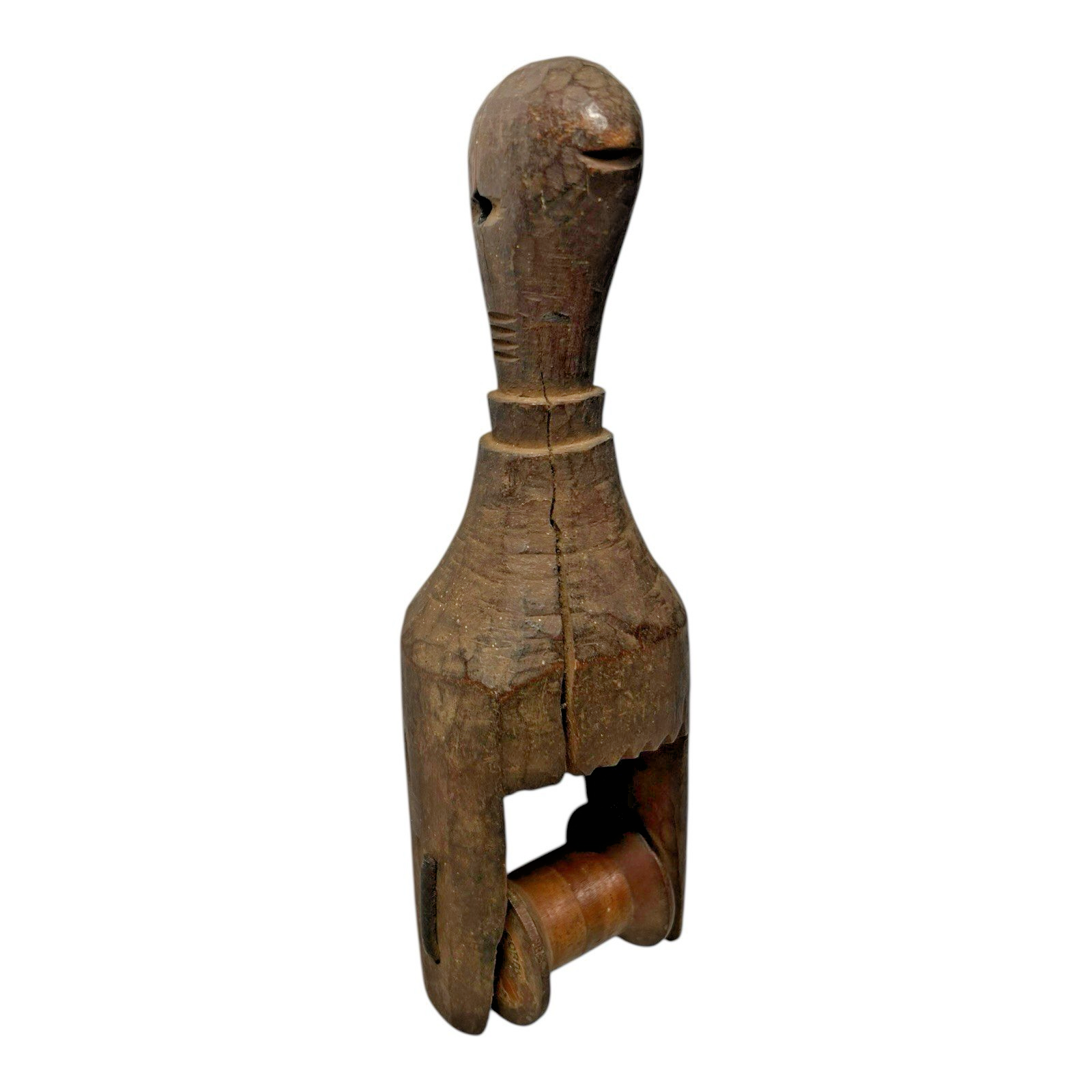 Antique African Baule Hand-Carved Wooden Heddle Pulley - Tribal Art