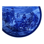 Antique Staffordshire Cauldon Flow Blue Charger - Washington at Valley Forge