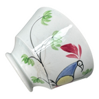 Antique Staffordshire Peafowl Spongeware Spatterware Cups & Saucers (Set of 4)