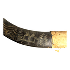 Vintage Carved Buffalo Horns by Soldier in Phillipines after WWII WW2