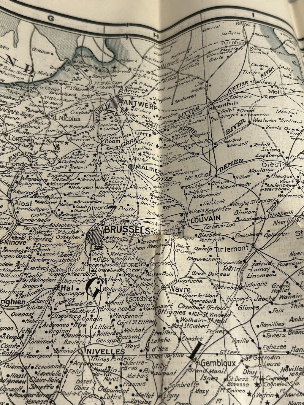 Antique WW1 World War One Clason War Map of Western Front