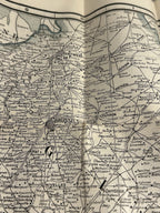 Antique WW1 World War One Clason War Map of Western Front