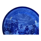 Antique Staffordshire Cauldon Flow Blue Charger - Washington at Valley Forge