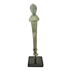 Ancient Roman Bronze Herm Figure - Classical Male Sculpture on Stand