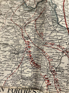 Antique WW1 World War One Clason War Map of Western Front