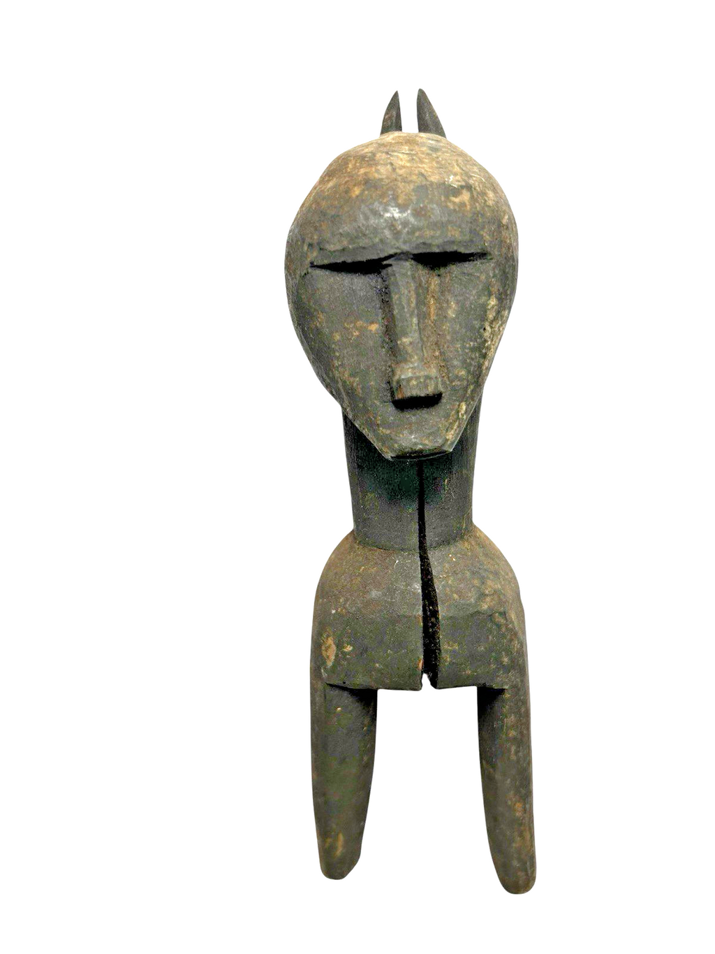 Antique Collectible Baule African Tribal Hand-Carved Wooden Heddle Pulley Figure