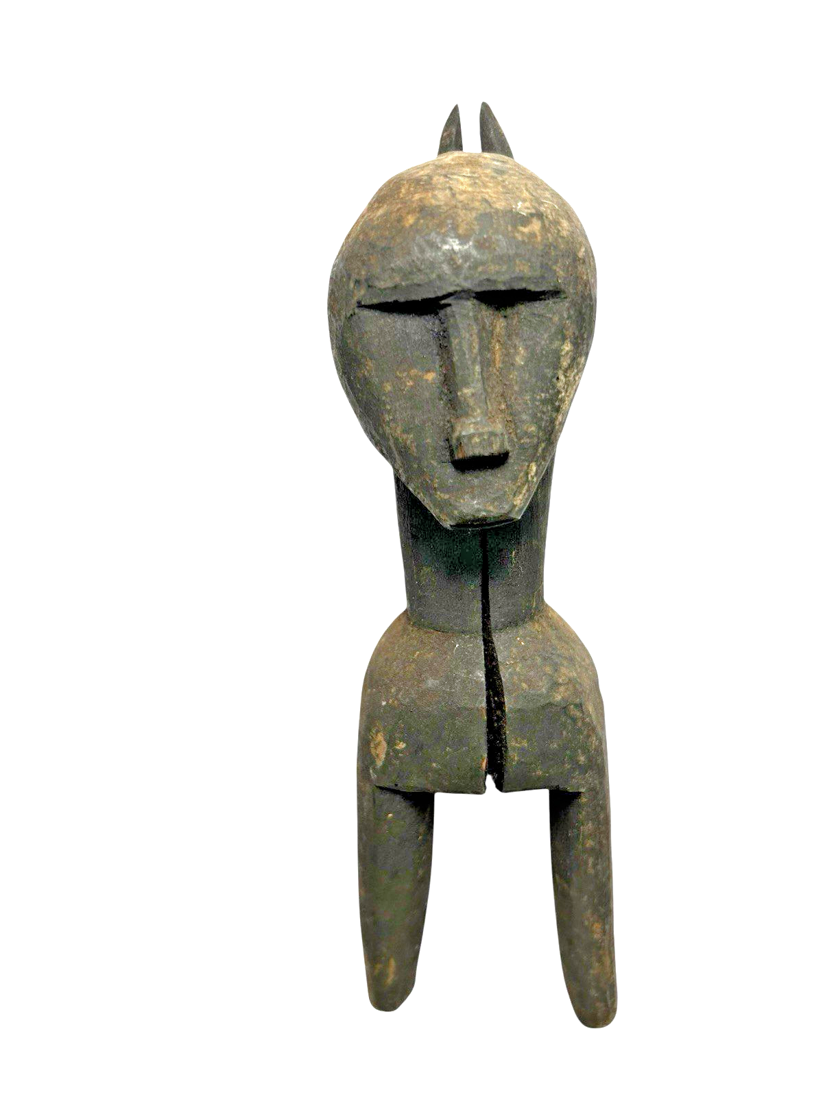Antique Collectible Baule African Tribal Hand-Carved Wooden Heddle Pulley Figure