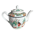 Antique Chinese Famille Rose Porcelain Teapot - Rooster Pattern