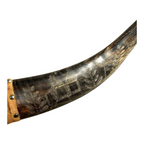 Vintage Carved Buffalo Horns by Soldier in Phillipines after WWII WW2