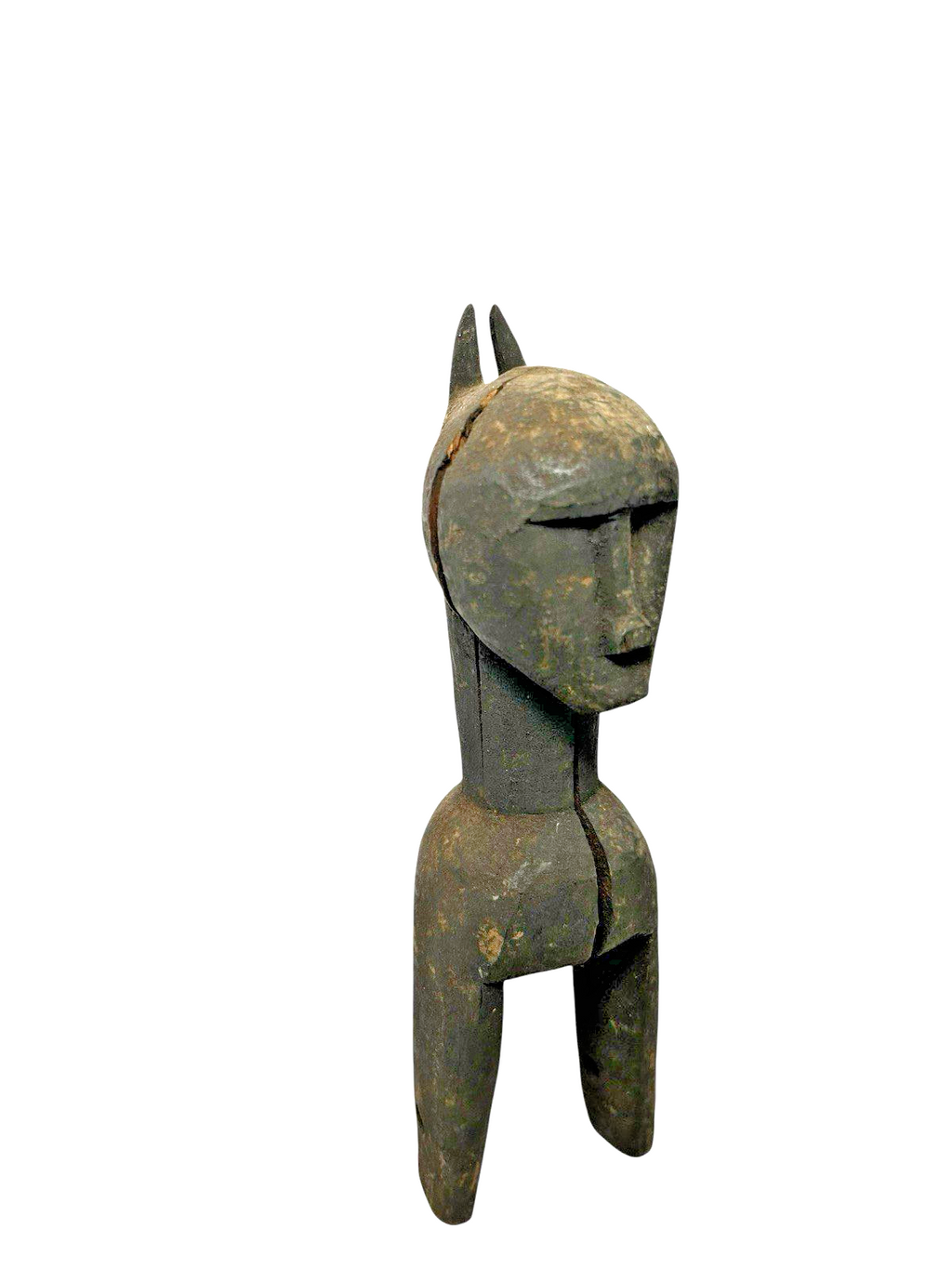 Antique Collectible Baule African Tribal Hand-Carved Wooden Heddle Pulley Figure