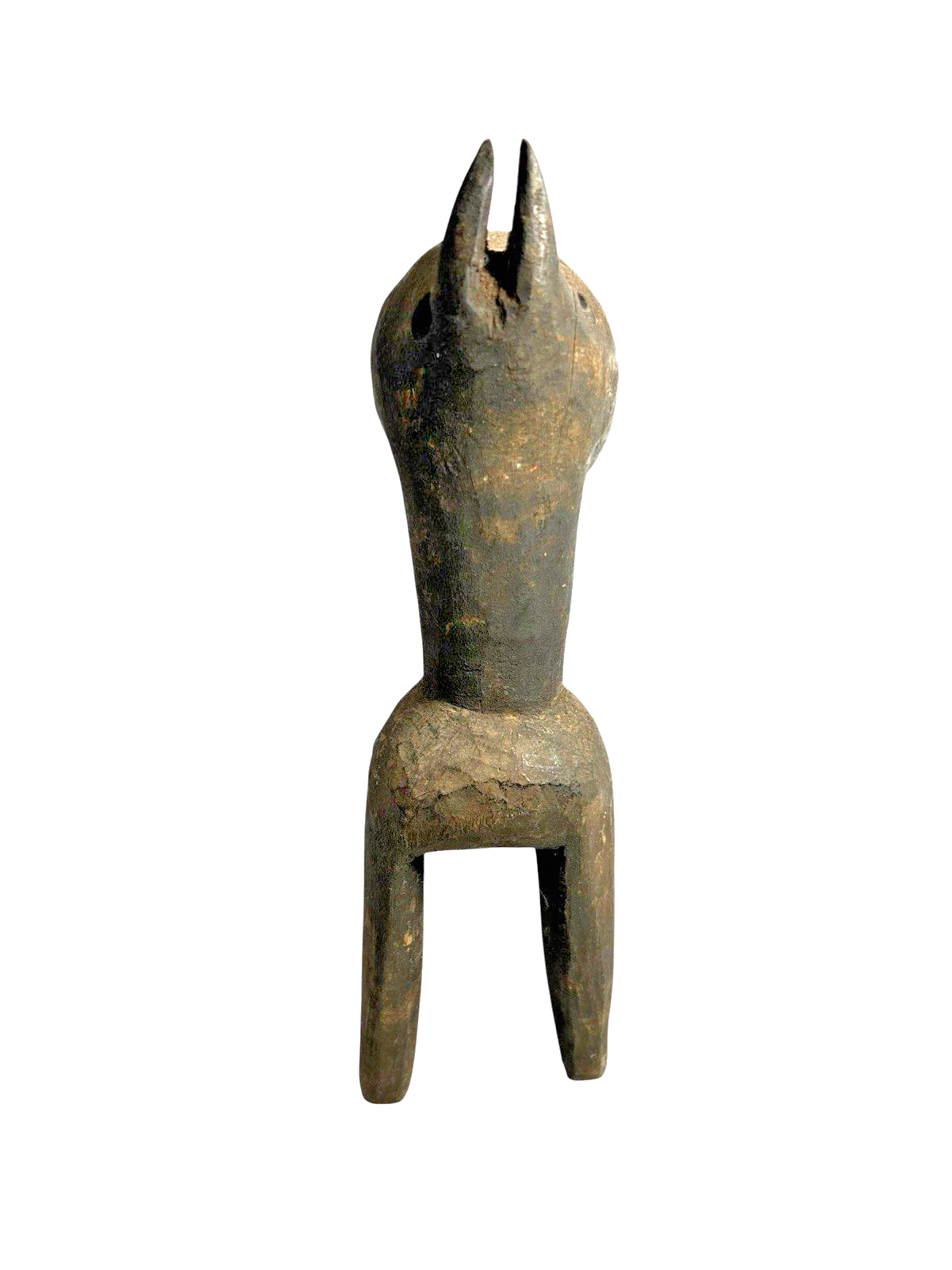 Antique Collectible Baule African Tribal Hand-Carved Wooden Heddle Pulley Figure