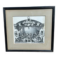 Antique Yale University Satirical Cartoon Print by Davenport - Framed